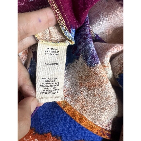 Soft Surroundings Women’s Painters Palette Gauze Brushstroke Top Small - Picture 5 of 12